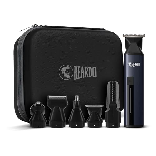 Beardo Godfather Premium Trimmer Kit for Men | Full Body Grooming Kit with 6 Magnetic Attachments | 8000 RPM Motor, 120 Min Runtime, Travel Lock | Self-Sharpening Blades, Aluminium Body | Full Body Trimmer for Men