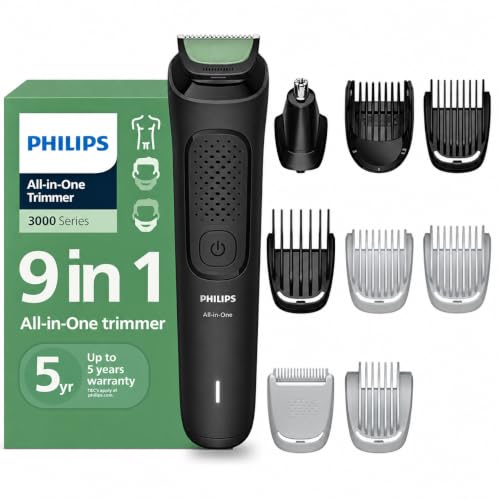 Philips India’s No.1 Men’s Trimmer* | One stroke beard trimming | All-in-One Grooming Kit- Face, Hair, Body | Ear/Nose attachment | Safe for Sensitive Skin | 60 mins runtime | 2yrs warranty* | MG3927