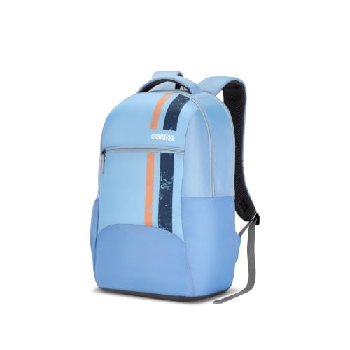 American Tourister Zevo Daypack | 25L High School & Everyday Backpack | 2.5 Compartments | Lightweight & Stylish Bag for Men & Women | Blue | 1 Year Global Warranty