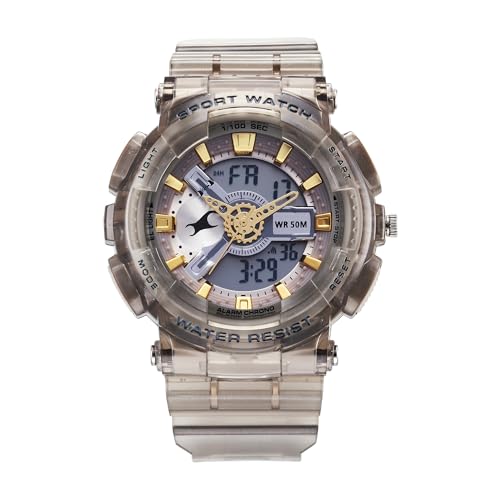 Fastrack StreetStyle Analog Digital Dial Translucent Grey PU Strap Watch for Guys – 38116PP02