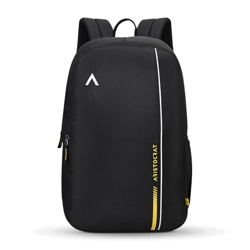 Aristocrat Nova 15L Laptop Backpack (15.6″), 2 Compartments, Black | Side Pockets, Premium Fabric & Zipper, Padded Straps, Travel/ Casual/ Office/College Bag, Unisex, 1-Yr Global Warranty