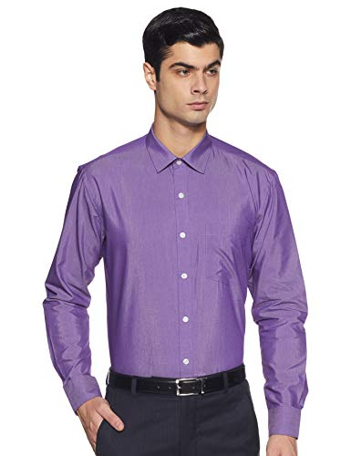 Amazon Brand – Symbol Men’s Cotton Formal Shirt | Plain | Full Sleeve – Regular Fit (Available in Plus Size) (Purple_40)