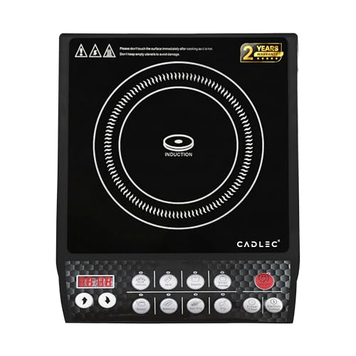 CADLEC CookFusion_5 2000W Induction Cooktop for Home & Kitchen | Powerful Performance, 7 Cooking Modes, LED Display, Auto Shut-Off & Overheat Protection | BIS Approved, 2-Year Warranty | Black