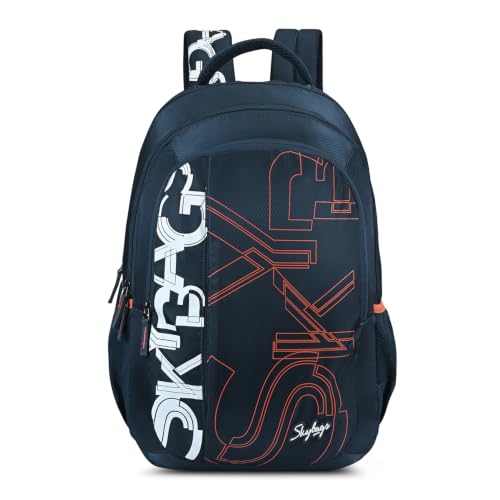 Skybags Brat Pro Max 35L Laptop Backpack (Upto 15.6″), 3 Compartments,Navy | Spacious, Rain Cover, Side Pockets, Padded Straps, Premium Fabric, College/Office/Casual Bag, Unisex, 1-Year Global Warranty