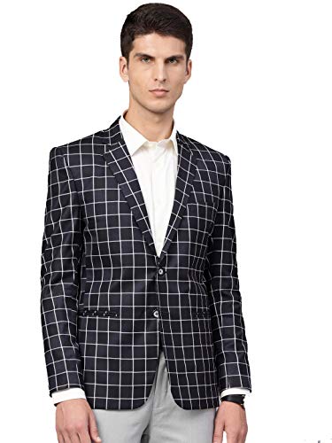 MANQ Men’s Slim Fit Single Breasted Blazer, Multicolour, Notch Lapel, Two Button Closure, Formal, Party, Wedding & Casual Wear 38
