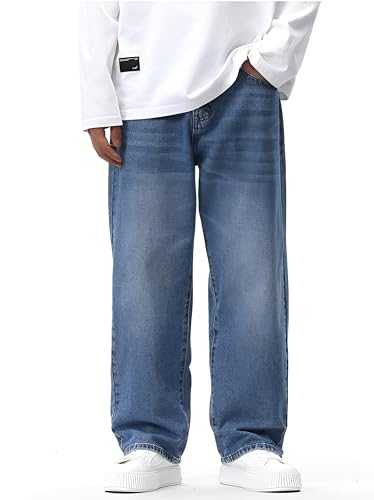 Ben Martin Light Blue Men Jeans || Baggy Fit Jean’s for Man || Loose Fit High Rise Denim || Stretchable Casual Wear Jean,s || Dance Rap Rapping Style Pant for Men || Denim Cotton Jeans 36 (0)