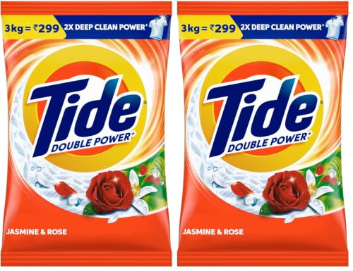 Tide Deep Clean Detergent Washing Powder – 3kg Pack | Jasmine & Rose Fragrance | 2X Deep Clean Power | World’s No. 1 Detergent Brand (Pack of 2)