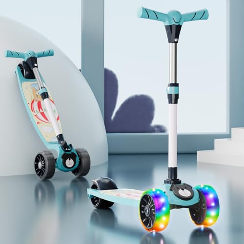 Lifelong Scooter for Kids 3+ Years – Foldable with PVC Wheels & Adjustable Height – Kick Scooter Capacity 50kg- for 3+ Year Old boy & Girl – Skate Scooter (Blue/White)
