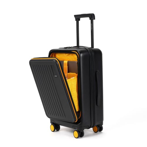 MOKOBARA Transit Cabin Pro 15.6 Inch Laptop Trolley Bag 56cm 40L Black | Lightweight Polycarbonate Hardshell Front Tech Compartment TSA Lock Premium Zippers 8 Silent Ninja Wheels 3-5 Days Trip