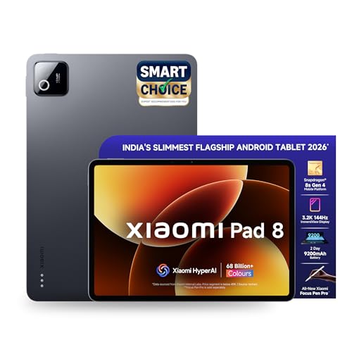 Xiaomi Pad 8, 11.2 -inch (28.44 CM), LCD 3.2K, 8GB RAM, 128GB ROM, Wi-Fi, Quad Speakers Dolby Atmos, Supports Focus Pen Pro, Graphite Grey, AI Enabled