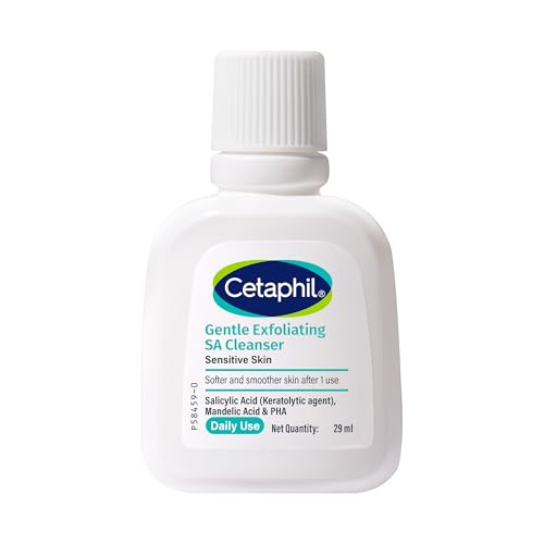 Cetaphil Gentle Exfoliating SA Cleanser 29ml | Daily Foaming Face Wash with Salicylic Acid, Mandelic Acid & Gluconolactone | Smooth, Even Skin | For Sensitive & Acne-Prone Skin