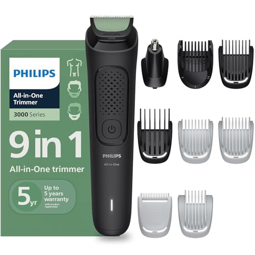 Philips India’s No.1 Men’s Trimmer* | One stroke beard trimming | All-in-One Grooming Kit- Face, Hair, Body | Ear/Nose attachment | Safe for Sensitive Skin | 60 mins runtime | 2yrs warranty* | MG3927