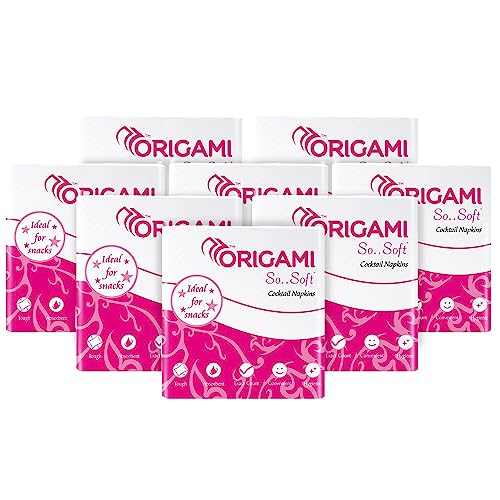 Origami So Soft Plain Napkins | 1 Ply | Pack of 8 | 100 Pulls Each