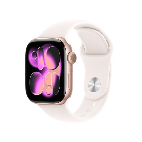 Apple Watch Series 11 GPS 42mm Rose Gold Aluminium Case with Light Blush Sport Band – S/M