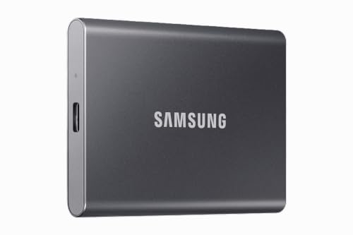 Samsung T7 1TB, Portable SSD, up to 1050MB/s, USB 3.2 Gen2, for Photography, Gaming, Students & Professionals, External Solid State Drive (MU-PC1T0T), Grey