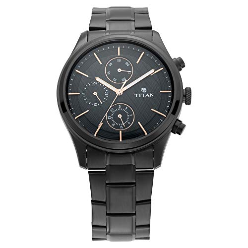 Titan Analogue Men’s Watch (Black Dial Black Colored Strap)/NP1805NM01