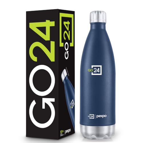 Go24 pexpo Stainless Steel Water Bottle Electro Denim Blue 980ml