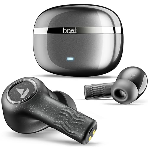boAt Nirvana Ion ANC, Active Noise Cancellation(~32dB), 120Hrs Battery, App Support, Crystal Bionic Sound, 4Mics ENx, v5.3 Bluetooth Earbuds, TWS Ear Buds Wireless Earphones with mic (Crystal Black)