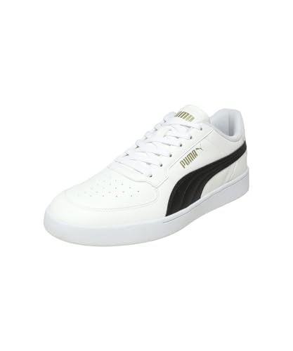 PUMA | Court Curves Everyday Comfort Sneakers | White-Black-Metallic Gold | 10UK