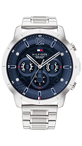 Tommy Hilfiger Quartz Multifunction Blue Dial Stainless Steel Strap Watch for Men-NETH1710492