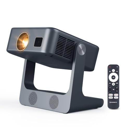 Crossbeats Lumex Solis Google TV Official Projector 4k Ultra HD Android 14 with Live TV 1000 ANSI 1080p Native, Auto Focus, WiFi 6 Smart Mini Projector for Room Portable Home Cinema USB-HDMI ARC+CEC