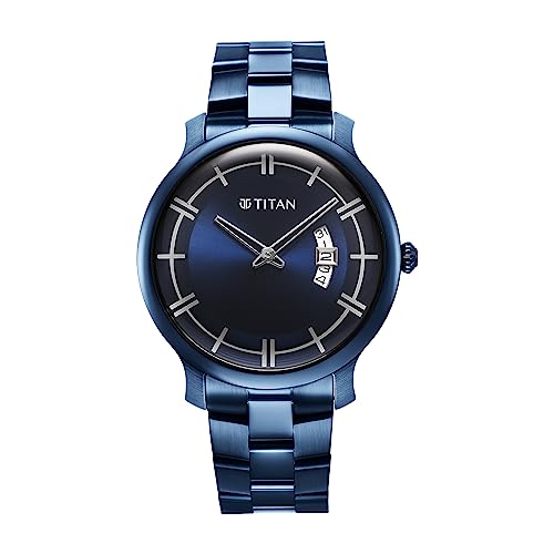 Titan Blue Dial Analog Watch for Men-90170QM01
