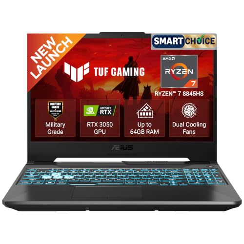 ASUS TUF A15 (2026),Smartchoice,AMD Ryzen 7 8845HS,RTX 3050,16GB RAM (Upgradeable Upto 64GB),512GB SSD,FHD,15.6″(39.6 cm),Win 11,M365 Basic(1Y),Office 24,Black,2.3 Kg,FA506NCG-HN192WS,Gaming Laptop